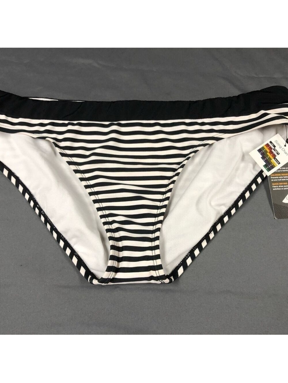 AVIA Black and White Bikini with Nautical Stripes